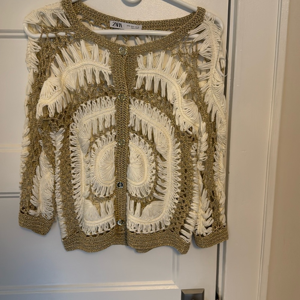 ZARA COMBINATION CROCHET JACKET